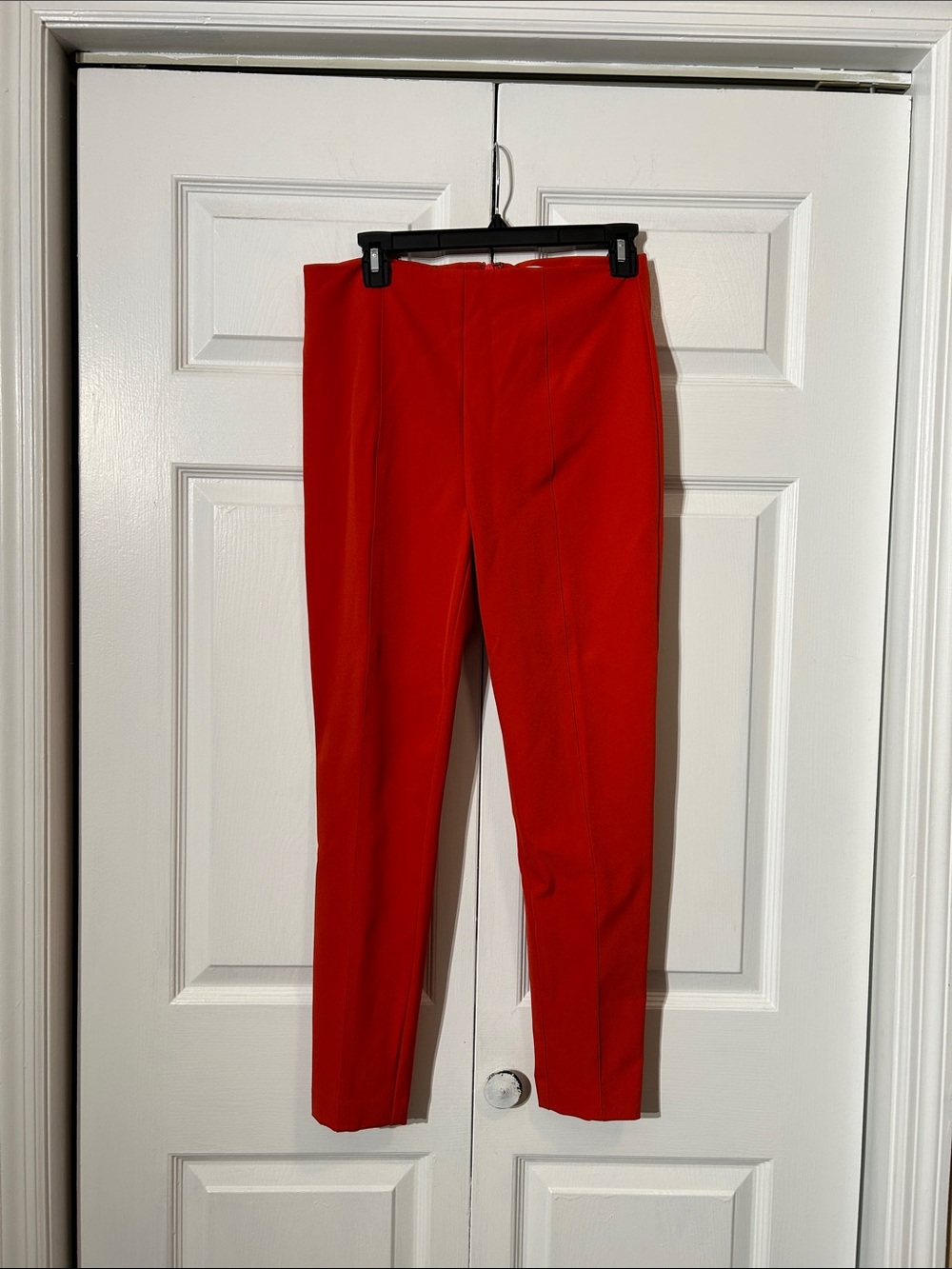 VERONICA BEARD Slim Fit Back Zip Crop Stretch Pants Burnt Orange Size 6